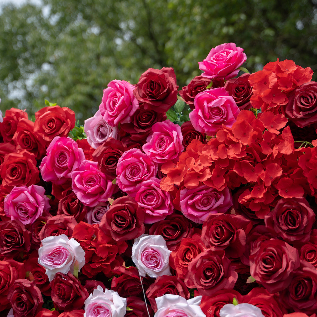 Angelica | 4D Event-Ready Artificial Floral Wall Backdrop, Zip-Up Fabric 8ft*8ft | Shipping Included