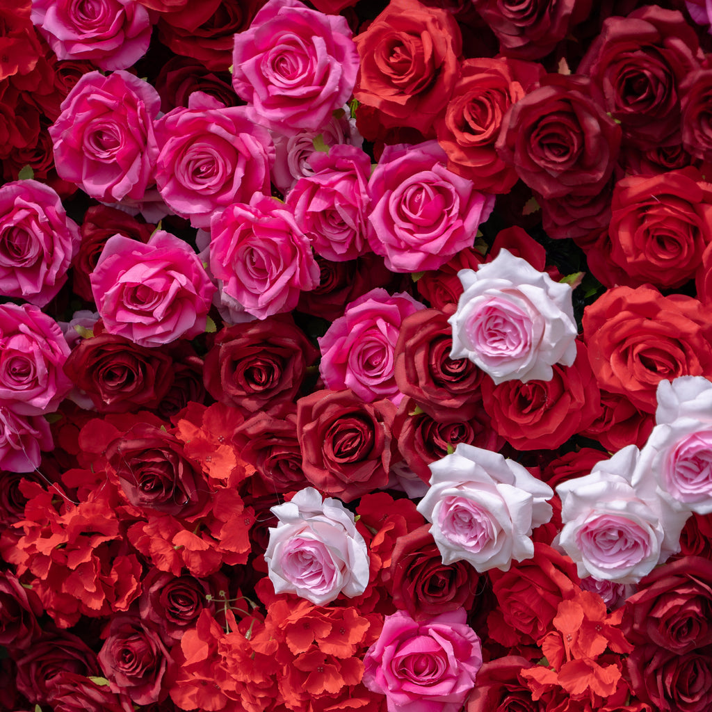 Angelica | 4D Event-Ready Artificial Floral Wall Backdrop, Zip-Up Fabric 8ft*8ft | Shipping Included