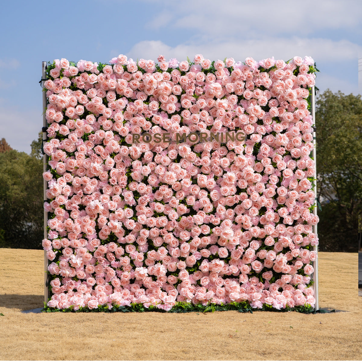 Aurelle | 3D Blush Pink Silk Rose Roll-Up Fabric Flower Wall for Wedding Parties & Events | Shipping Included