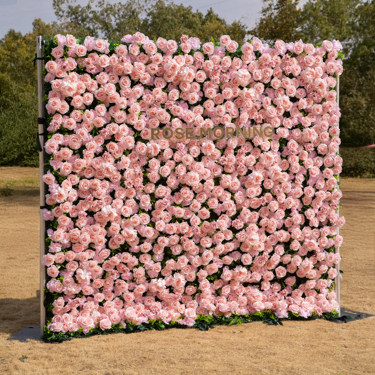 Aurelle | 3D Blush Pink Silk Rose Roll-Up Fabric Flower Wall for Wedding Parties & Events | Shipping Included