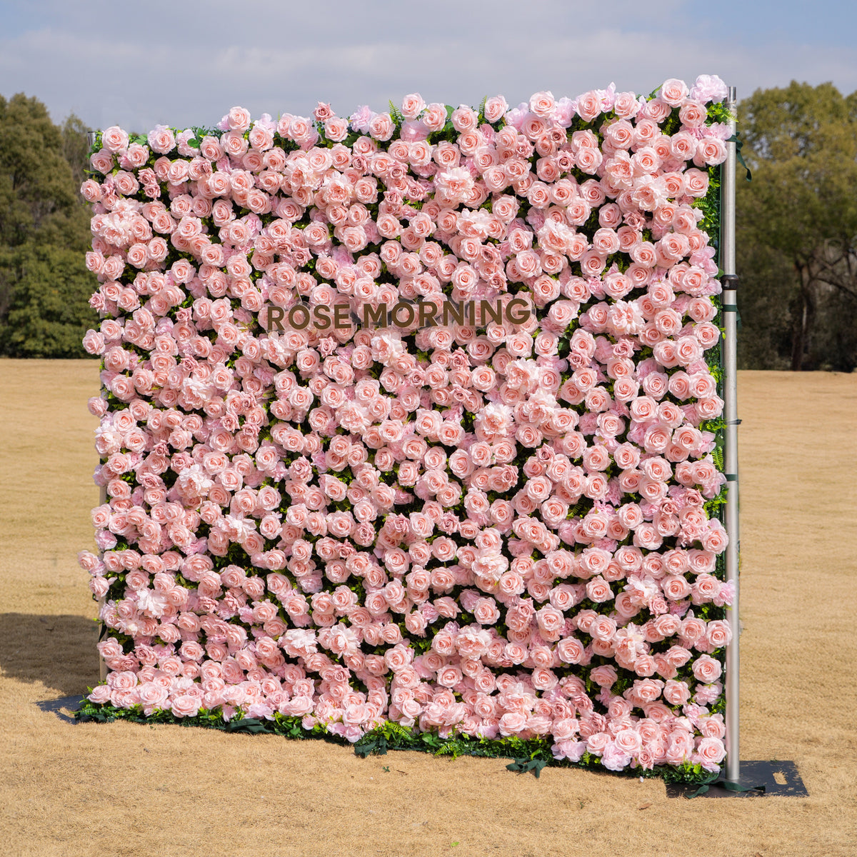 Aurelle | 3D Blush Pink Silk Rose Roll-Up Fabric Flower Wall for Wedding Parties & Events | Shipping Included