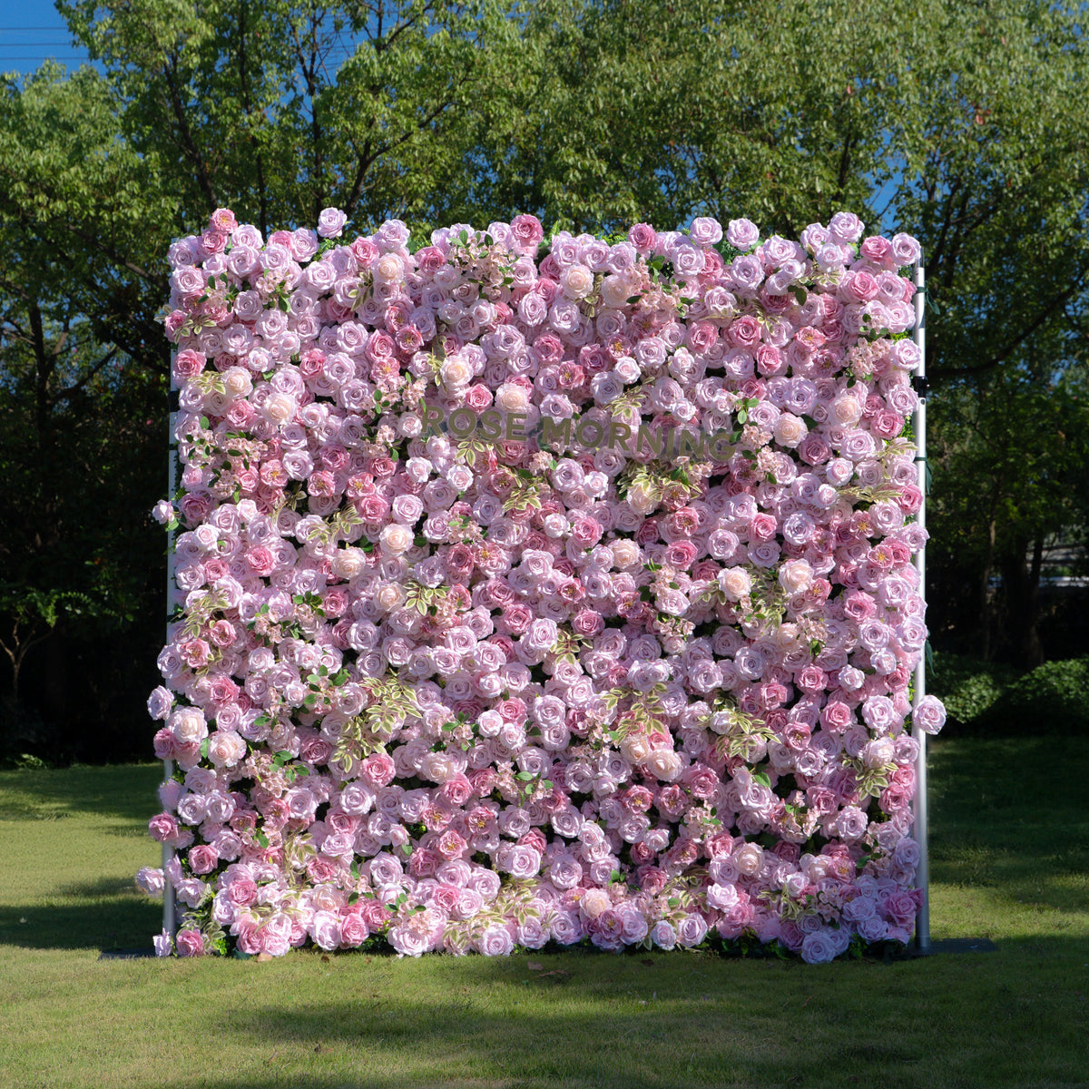 Bene | 4D Event-Ready Artificial Floral Wall Backdrop, Zip-Up Fabric 8ft*8ft | Shipping Included