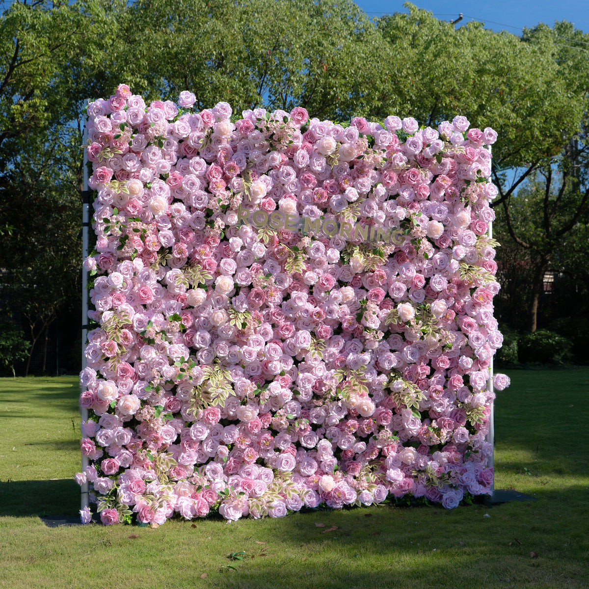 Bene | 4D Event-Ready Artificial Floral Wall Backdrop, Zip-Up Fabric 8ft*8ft | Shipping Included