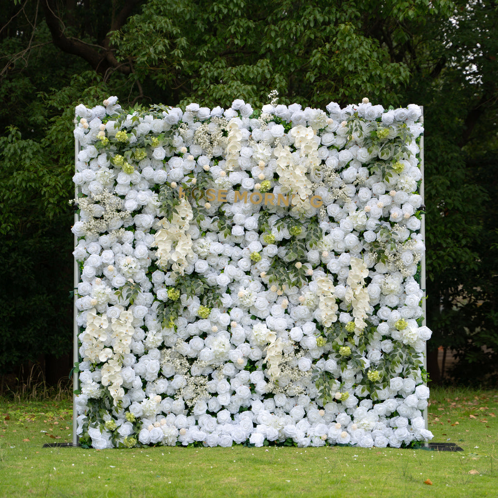 Bianca | 3D Event-Ready Artificial Floral Wall Backdrop, Roll-Up Fabric | Shipping Included