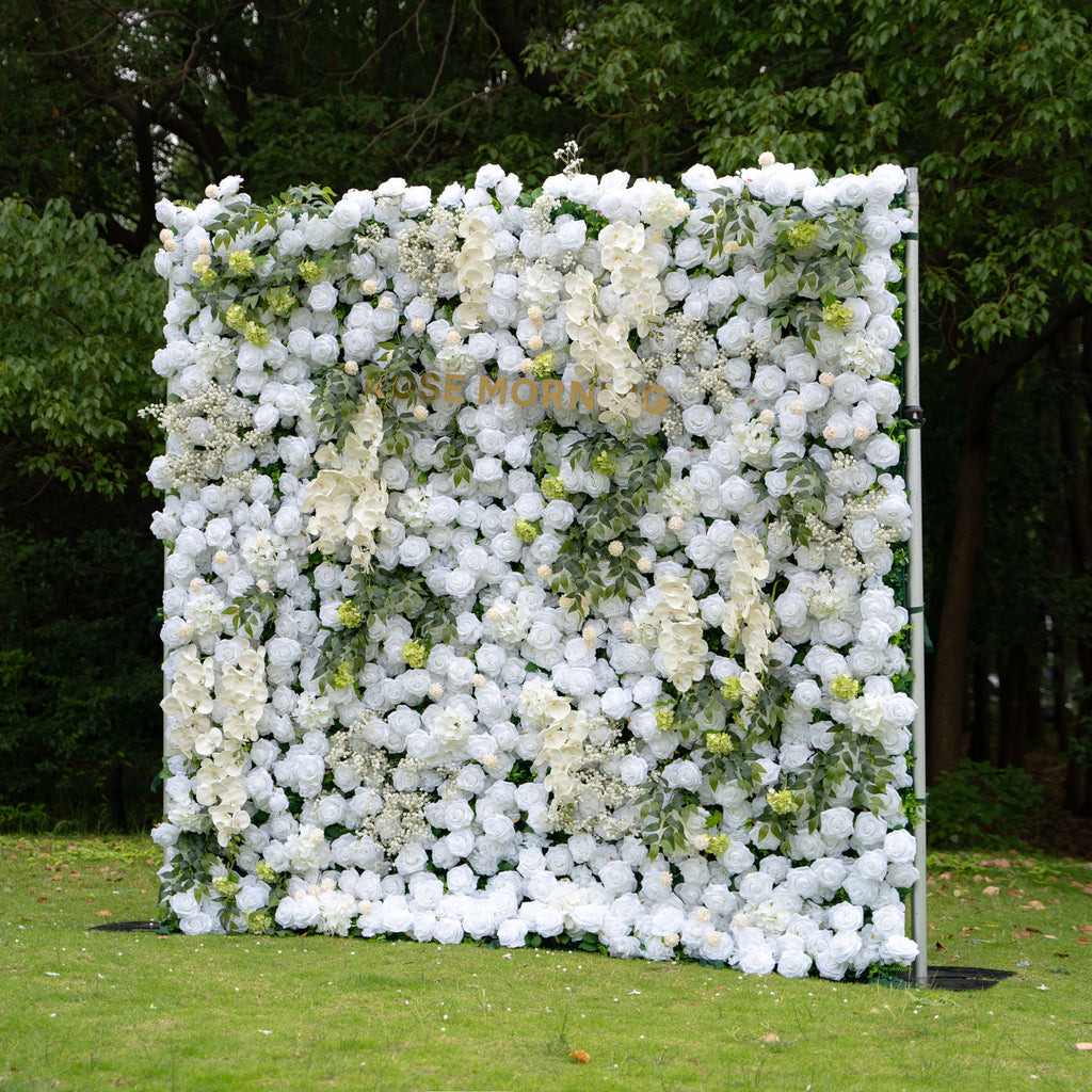 Bianca | 3D Event-Ready Artificial Floral Wall Backdrop, Roll-Up Fabric | Shipping Included