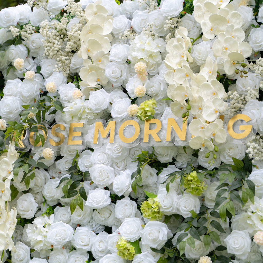 Bianca | 3D Event-Ready Artificial Floral Wall Backdrop, Roll-Up Fabric | Shipping Included
