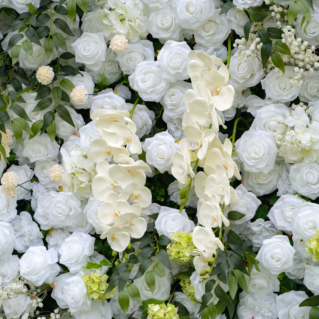 Bianca | 3D Event-Ready Artificial Floral Wall Backdrop, Roll-Up Fabric | Shipping Included