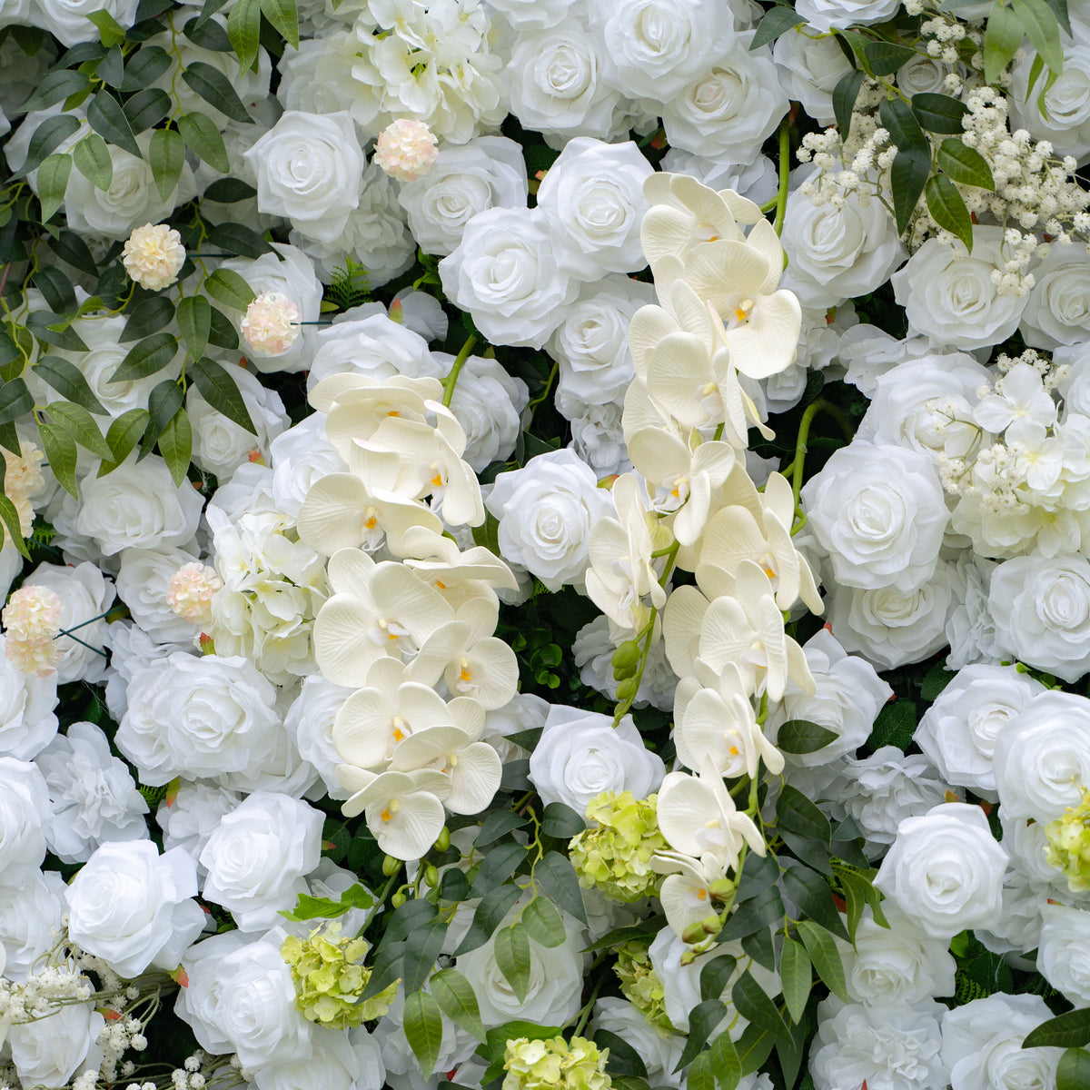 Bianca | 3D Event-Ready Artificial Floral Wall Backdrop, Roll-Up Fabric | Shipping Included