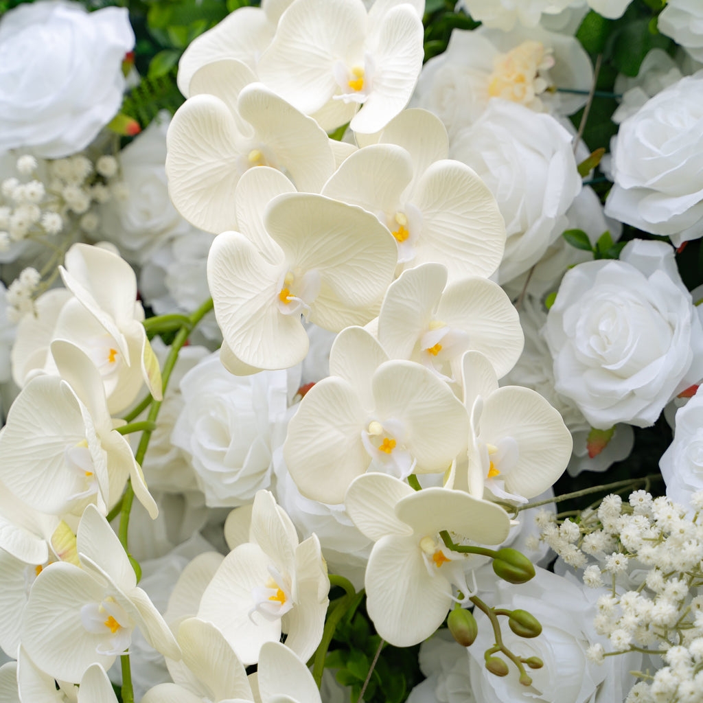 Bianca | 3D Event-Ready Artificial Floral Wall Backdrop, Roll-Up Fabric | Shipping Included