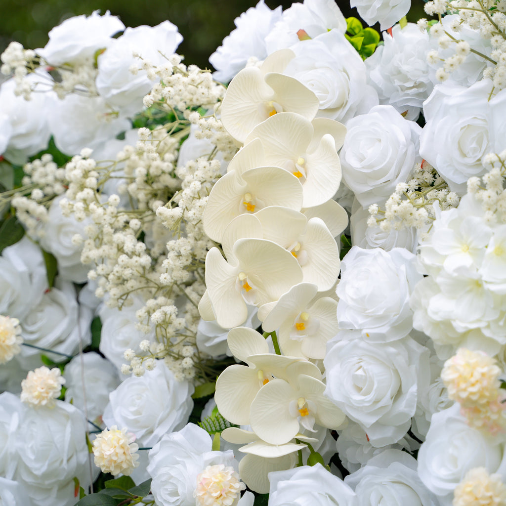 Bianca | 3D Event-Ready Artificial Floral Wall Backdrop, Roll-Up Fabric | Shipping Included