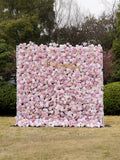 Bliss | 4D Event-Ready Artificial Floral Wall Backdrop, Zip-Up Fabric 8ft*8ft | Shipping Included