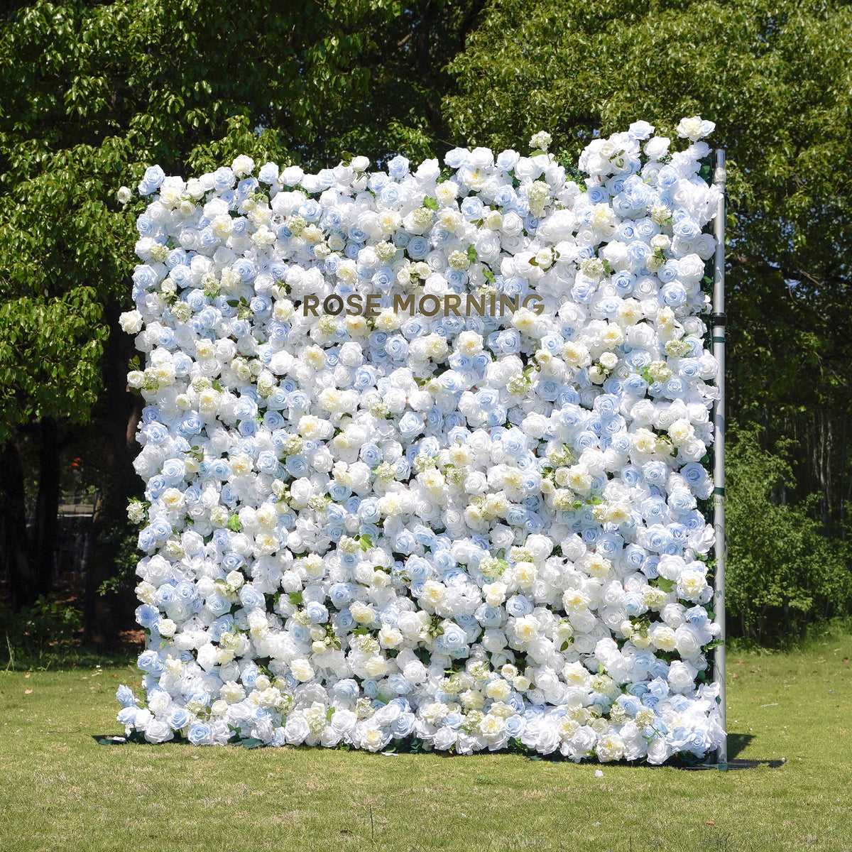BlueSky | 4D Event-Ready Artificial Floral Wall Backdrop, Zip-Up Fabric 8ft*8ft | Shipping Included