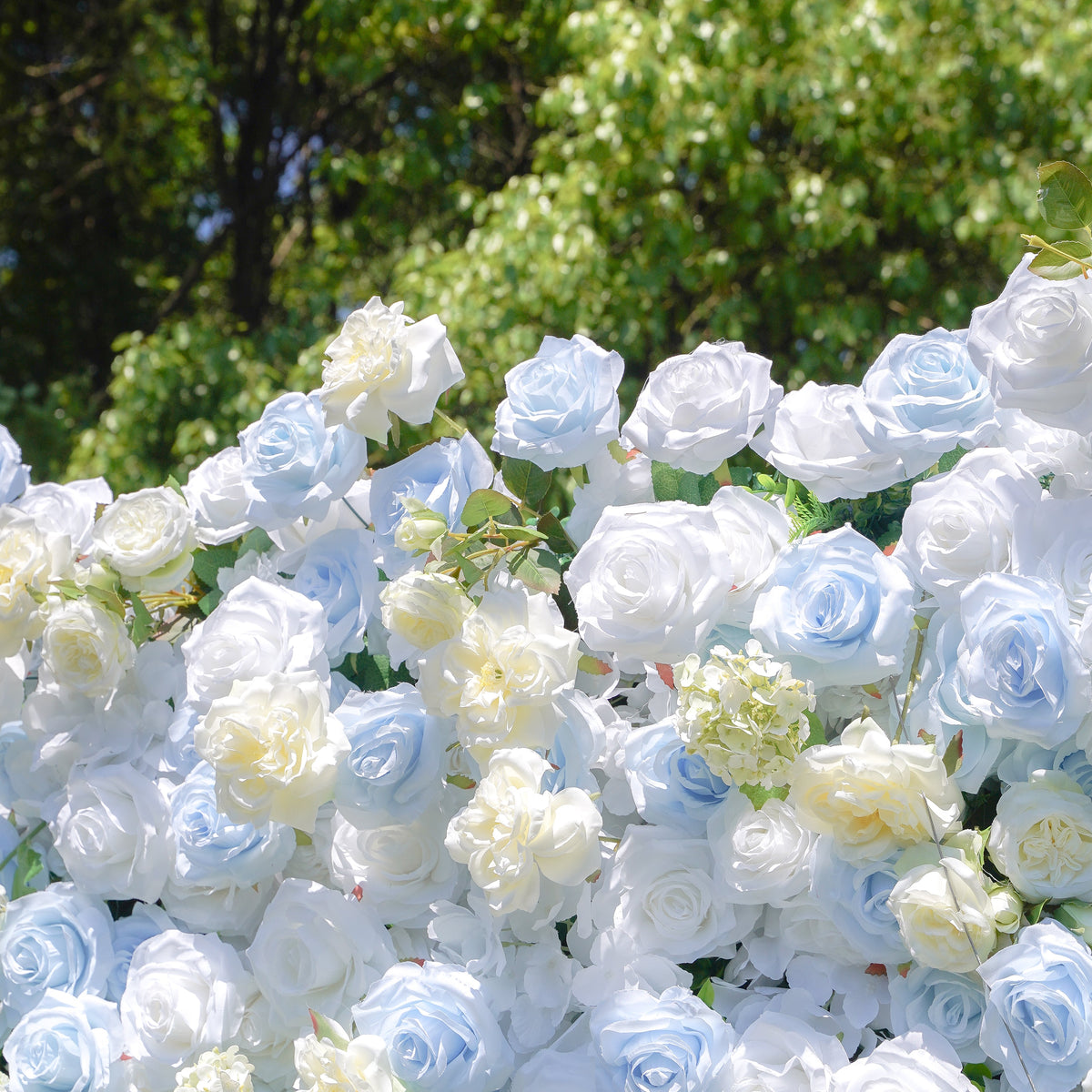 BlueSky | 4D Event-Ready Artificial Floral Wall Backdrop, Zip-Up Fabric 8ft*8ft | Shipping Included