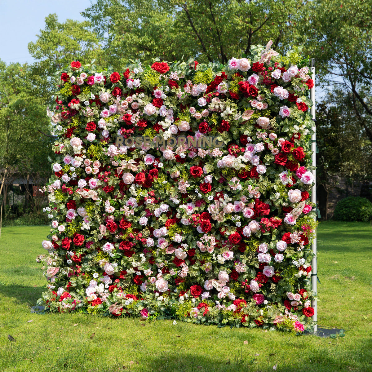 Bonjour | 5D Event-Ready Artificial Floral Wall Backdrop, Zip-Up Fabric 8ft*8ft | Shipping Included