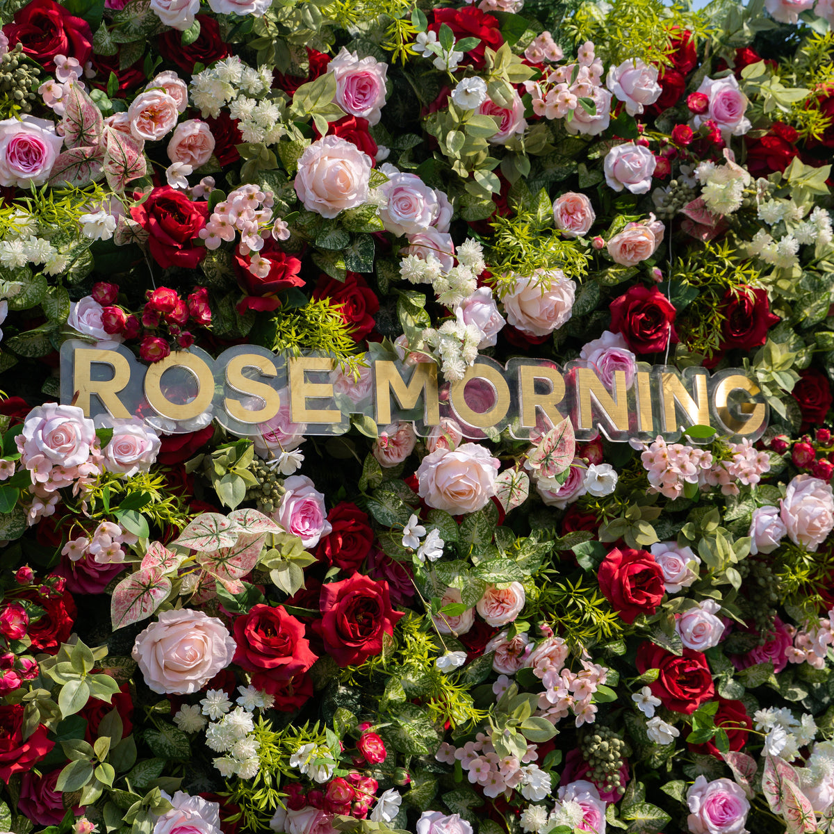 Bonjour | 5D Event-Ready Artificial Floral Wall Backdrop, Zip-Up Fabric 8ft*8ft | Shipping Included