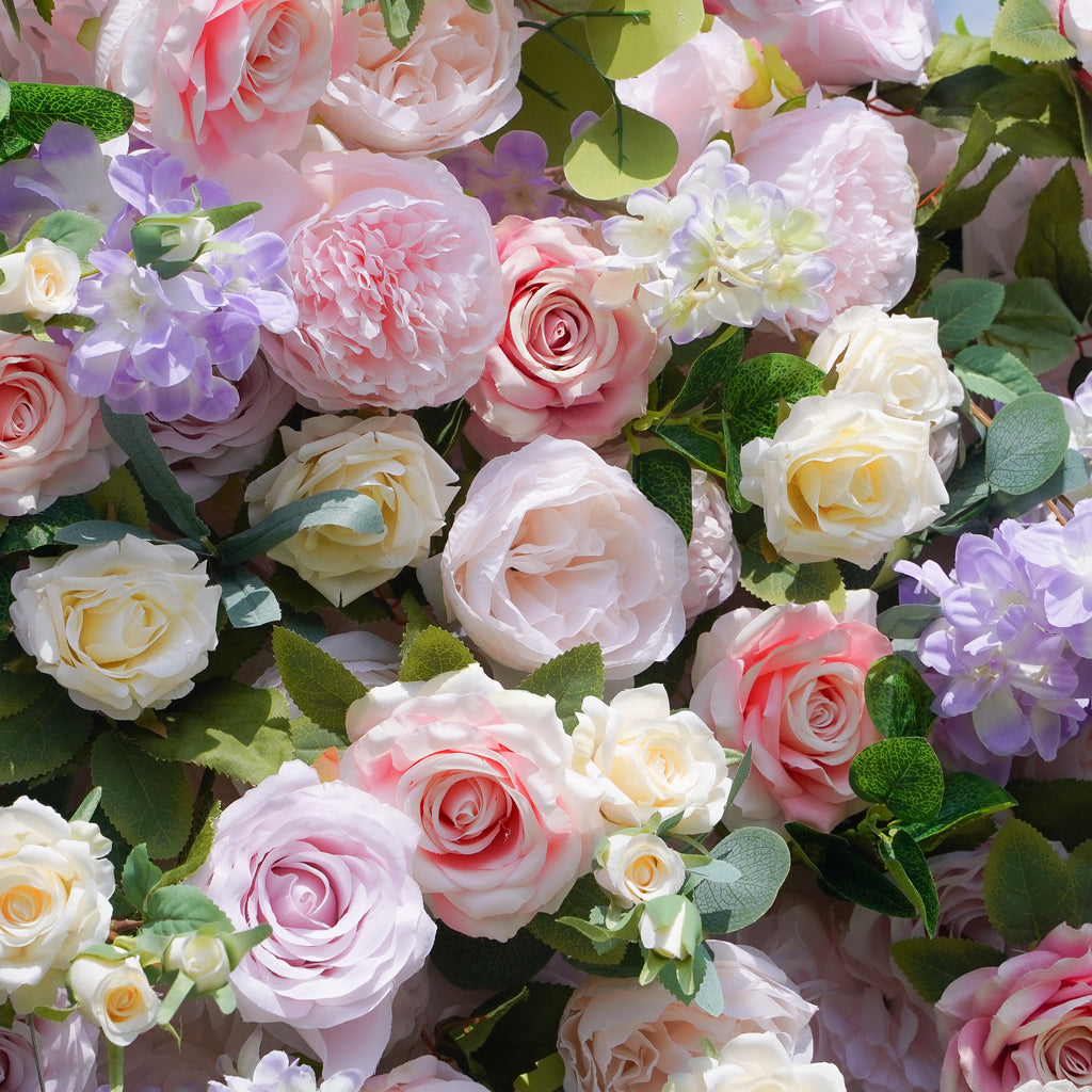 Briar:5D Fabric Artificial Flower Wall Rolling Up Curtain Flower Wall 8ft*8ft -R054 Rose Morning