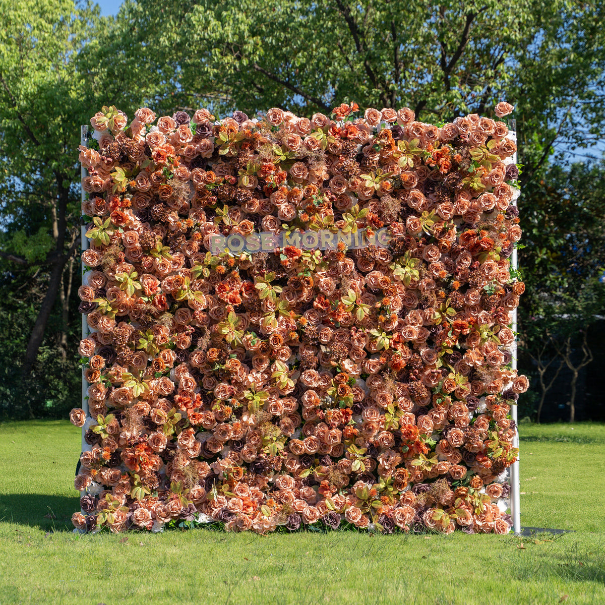 Cappuccino - Autumn Fall | 5D Fabric Flower Wall Backdrop for Wedding Birthday Party Event Decoration | Shipping Included