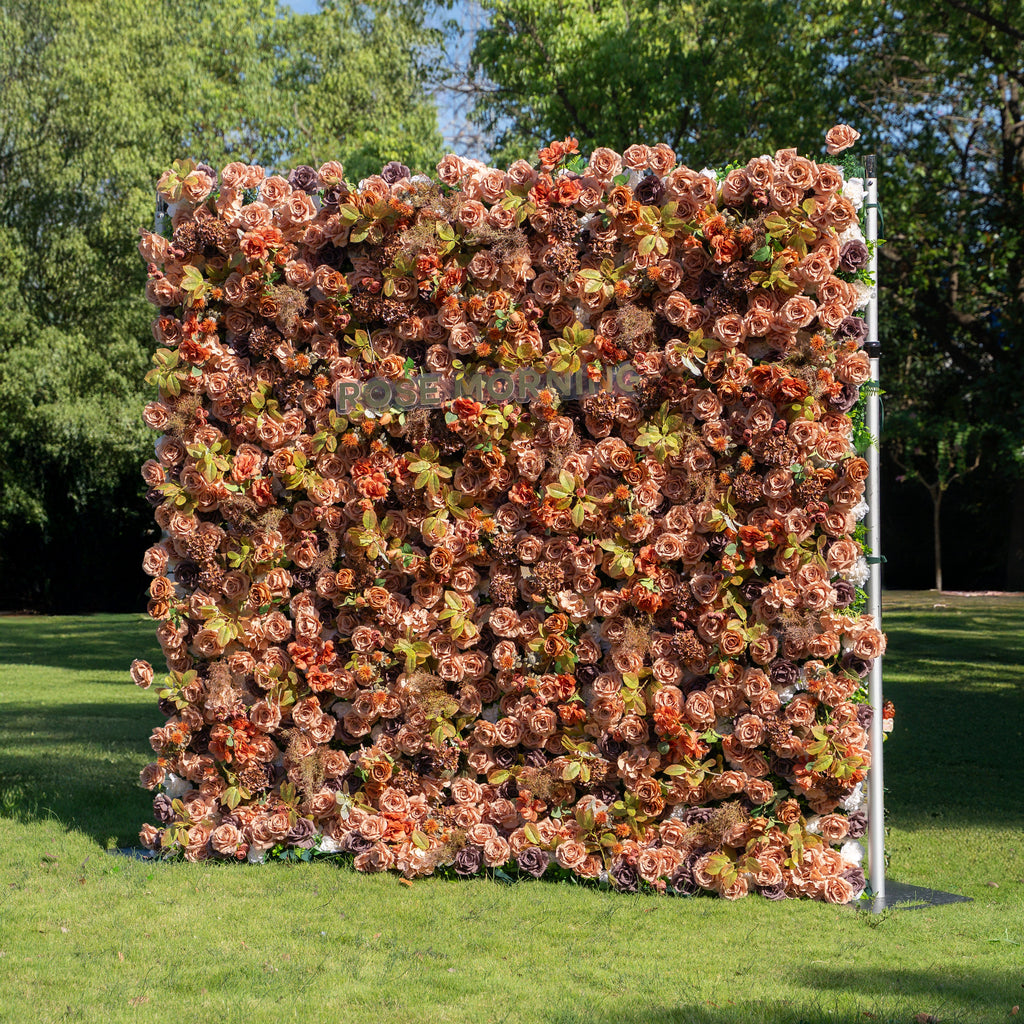 Cappuccino - Autumn Fall | 5D Fabric Flower Wall Backdrop for Wedding Birthday Party Event Decoration | Shipping Included
