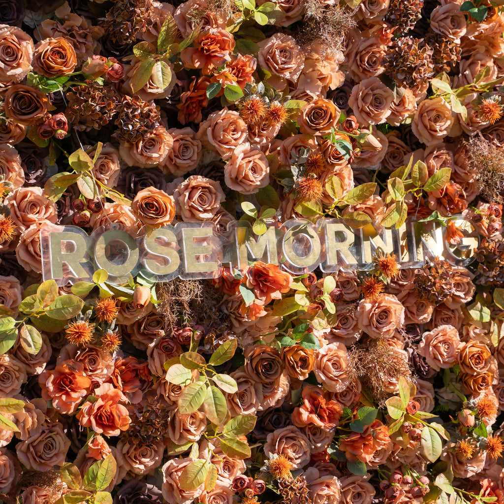 Cappuccino - Autumn Fall | 5D Fabric Flower Wall Backdrop for Wedding Birthday Party Event Decoration | Shipping Included