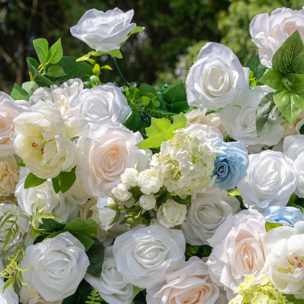 Carter | 4D Event-Ready Artificial Floral Wall Backdrop, Zip-Up Fabric 8ft*8ft | Shipping Included