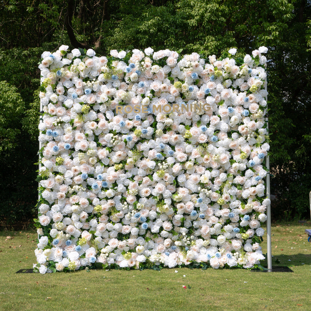 Carter | 4D Event-Ready Artificial Floral Wall Backdrop, Zip-Up Fabric 8ft*8ft | Shipping Included