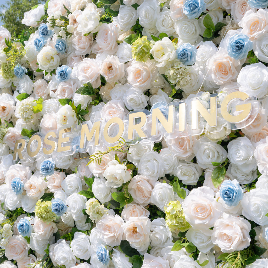 Carter | 4D Event-Ready Artificial Floral Wall Backdrop, Zip-Up Fabric 8ft*8ft | Shipping Included