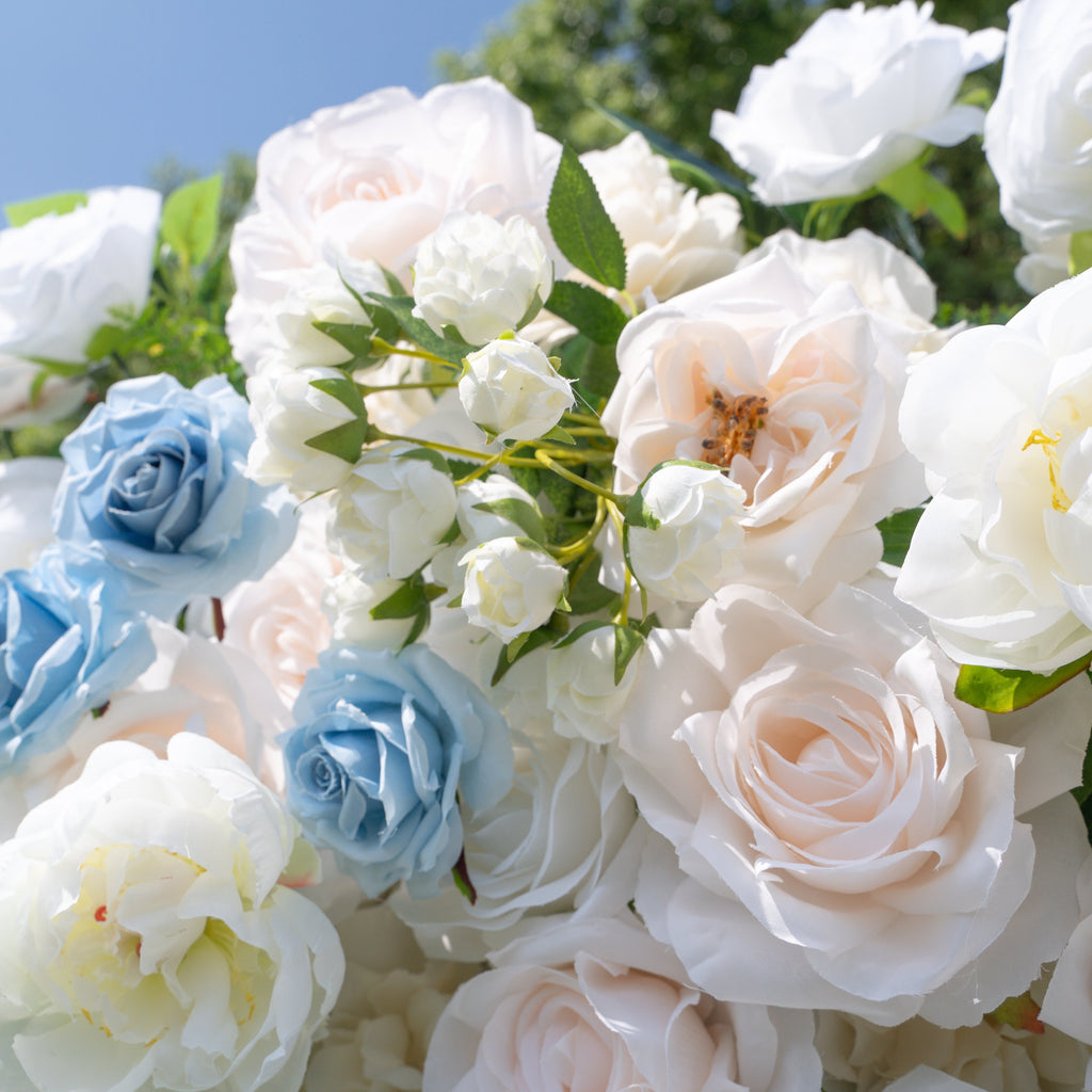 Carter | 4D Event-Ready Artificial Floral Wall Backdrop, Zip-Up Fabric 8ft*8ft | Shipping Included