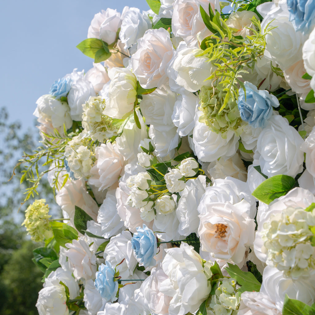 Carter | 4D Event-Ready Artificial Floral Wall Backdrop, Zip-Up Fabric 8ft*8ft | Shipping Included