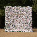 Céline | 3D Elegant White & Blush Pink Event-Ready Silk Rose Floral Wall Backdrop for Luxury Weddings & Events(In Us Stock & Shipping 5-7 Days) | Shipping Included