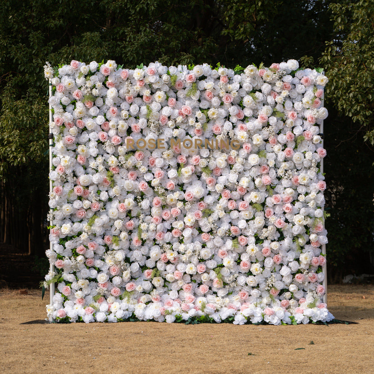 Céline | 3D Elegant White & Blush Pink Event-Ready Silk Rose Floral Wall Backdrop for Luxury Weddings & Events(In Us Stock & Shipping 5-7 Days) | Shipping Included