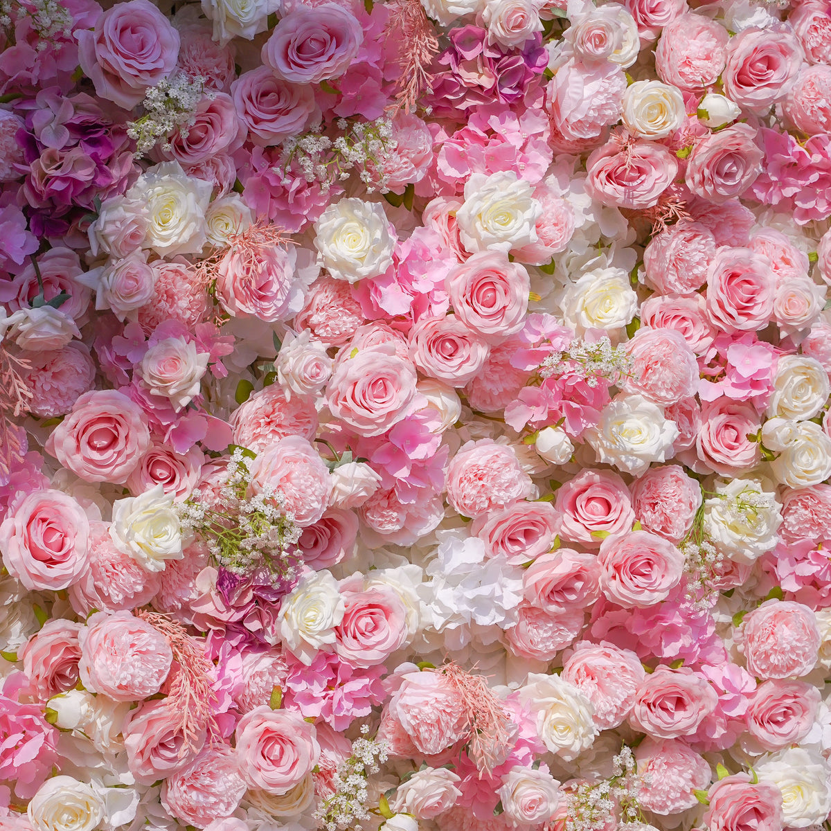 Charlotte 5D Fabric Artificial rolling up curtain flower wall Rose Morning