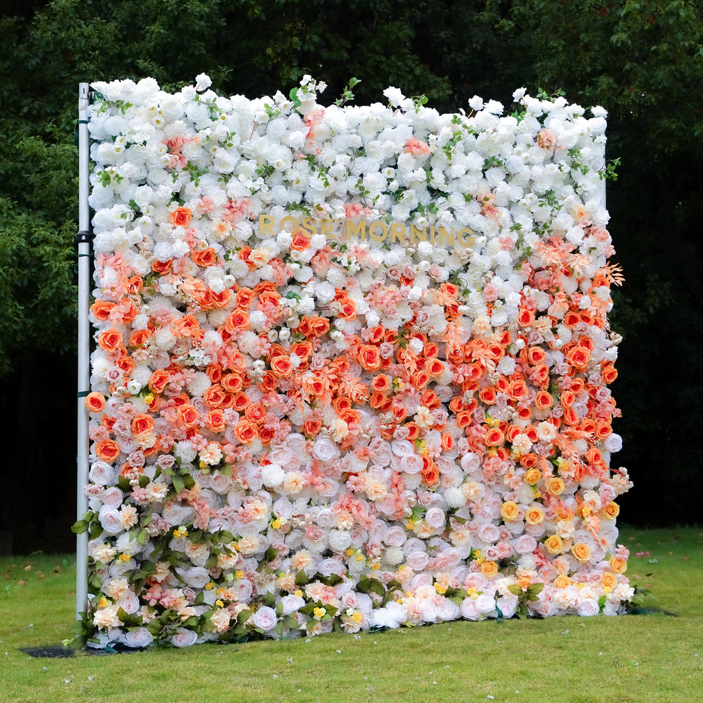 Clara 5D Fabric Artificial Rolling up Curtain Flower Wall Rose Morning