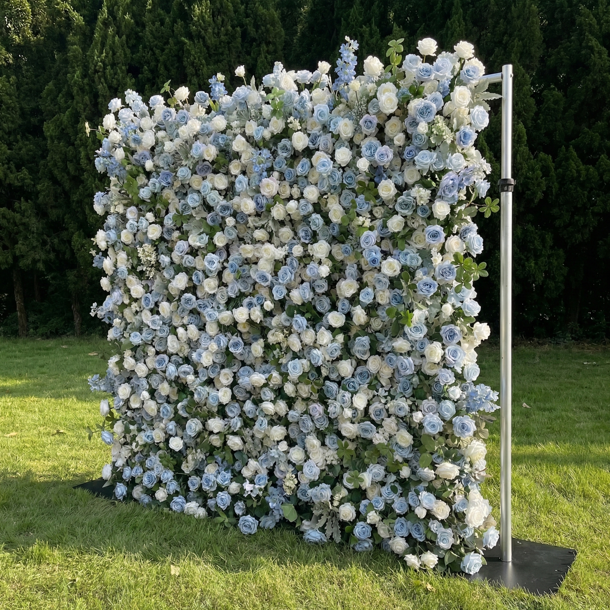 Corin | Luxury 5D Serene Blue & Cream Event-Ready Silk Floral Wall Backdrop for Seaside Weddings & Events | Shipping Included