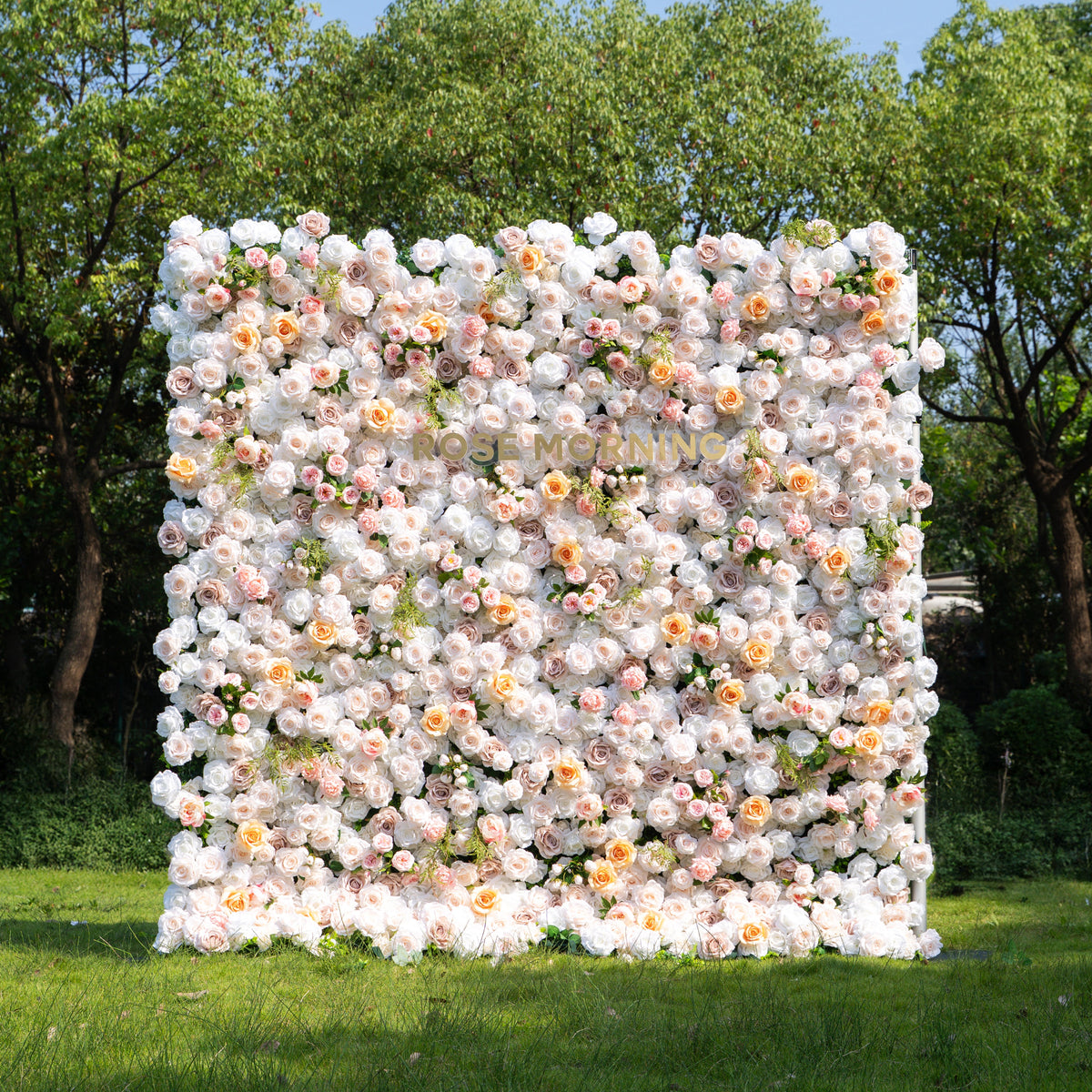 Corissa | 5D Event-Ready Artificial Floral Wall Backdrop, Zip-Up Fabric 8ft*8ft | Shipping Included