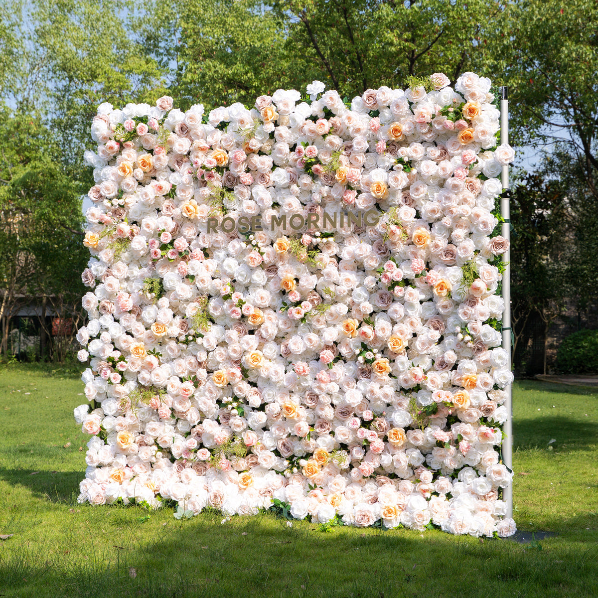 Corissa | 5D Event-Ready Artificial Floral Wall Backdrop, Zip-Up Fabric 8ft*8ft | Shipping Included
