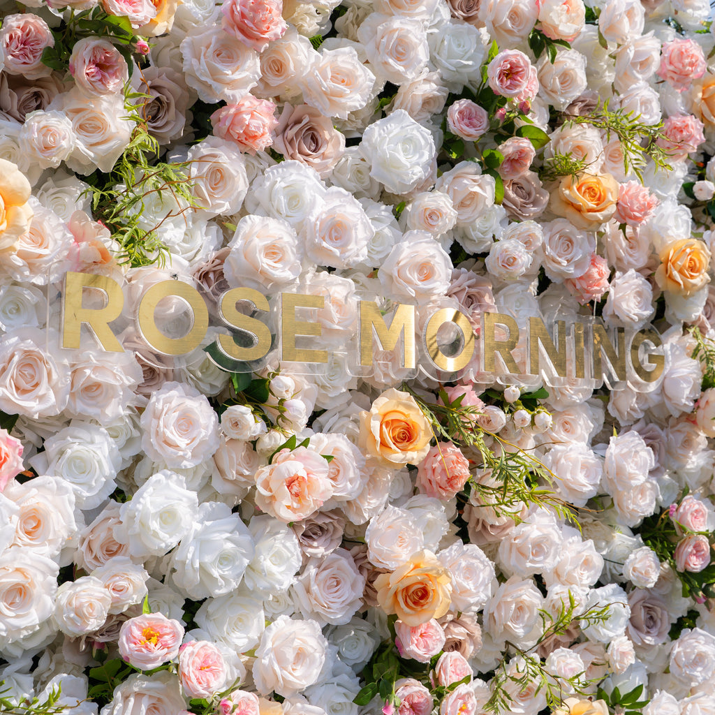 Corissa | 5D Event-Ready Artificial Floral Wall Backdrop, Zip-Up Fabric 8ft*8ft | Shipping Included