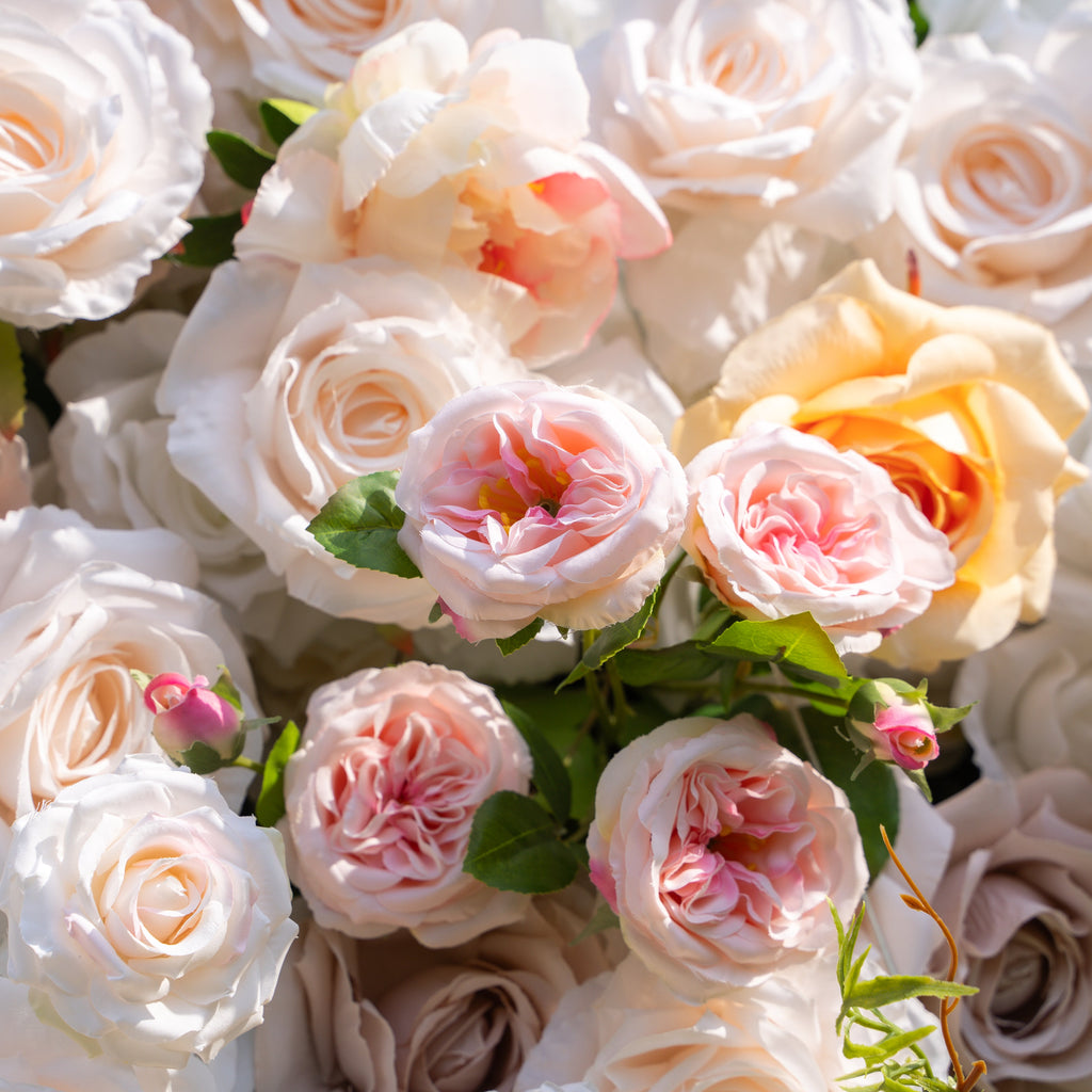 Corissa | 5D Event-Ready Artificial Floral Wall Backdrop, Zip-Up Fabric 8ft*8ft | Shipping Included