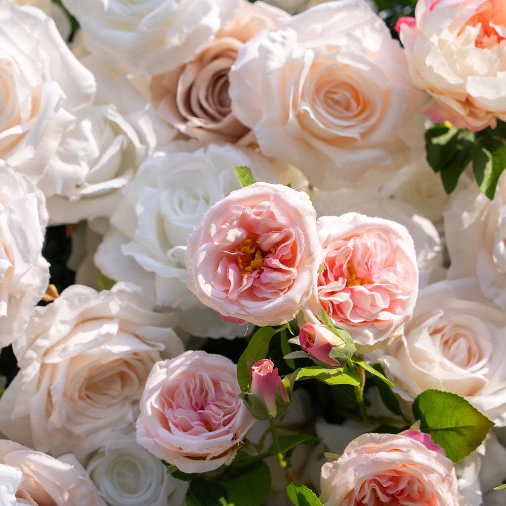 Corissa | 5D Event-Ready Artificial Floral Wall Backdrop, Zip-Up Fabric 8ft*8ft | Shipping Included