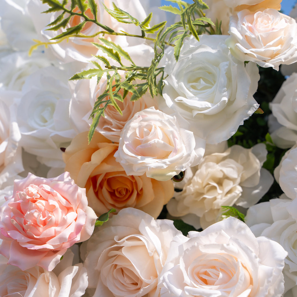 Corissa | 5D Event-Ready Artificial Floral Wall Backdrop, Zip-Up Fabric 8ft*8ft | Shipping Included