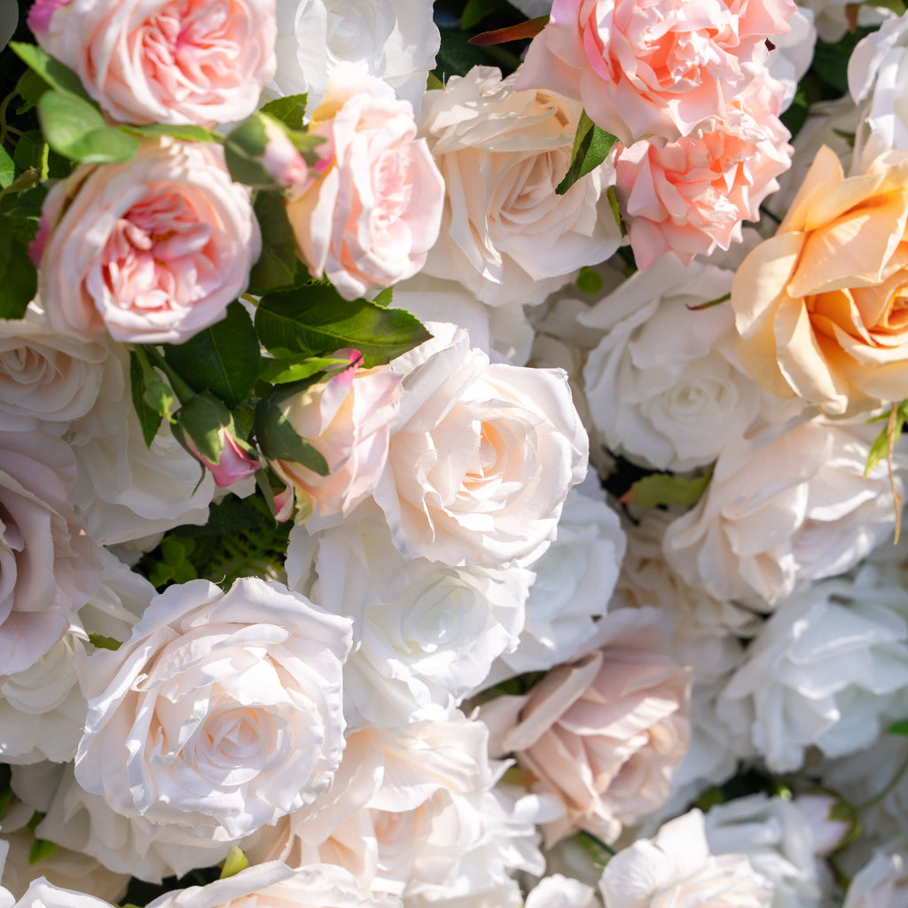 Corissa | 5D Event-Ready Artificial Floral Wall Backdrop, Zip-Up Fabric 8ft*8ft | Shipping Included