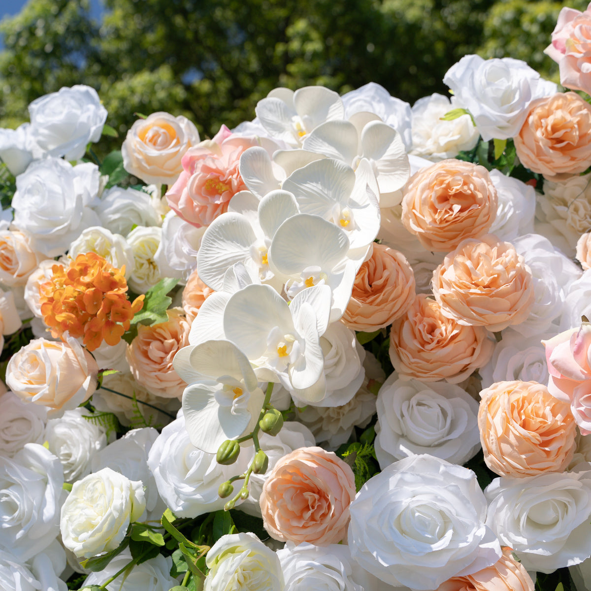 Eden | 4D Event-Ready Artificial Floral Wall Backdrop, Zip-Up Fabric 8ft*8ft | Shipping Included