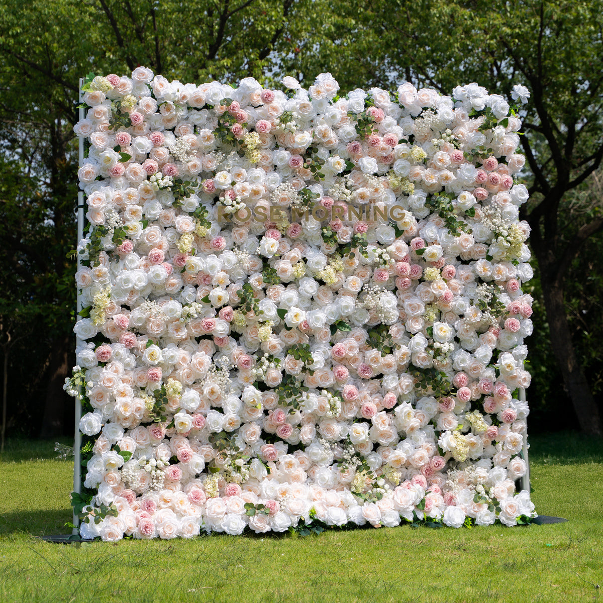 Elia | 5D Event-Ready Artificial Floral Wall Backdrop, Zip-Up Fabric 8ft*8ft | Shipping Included