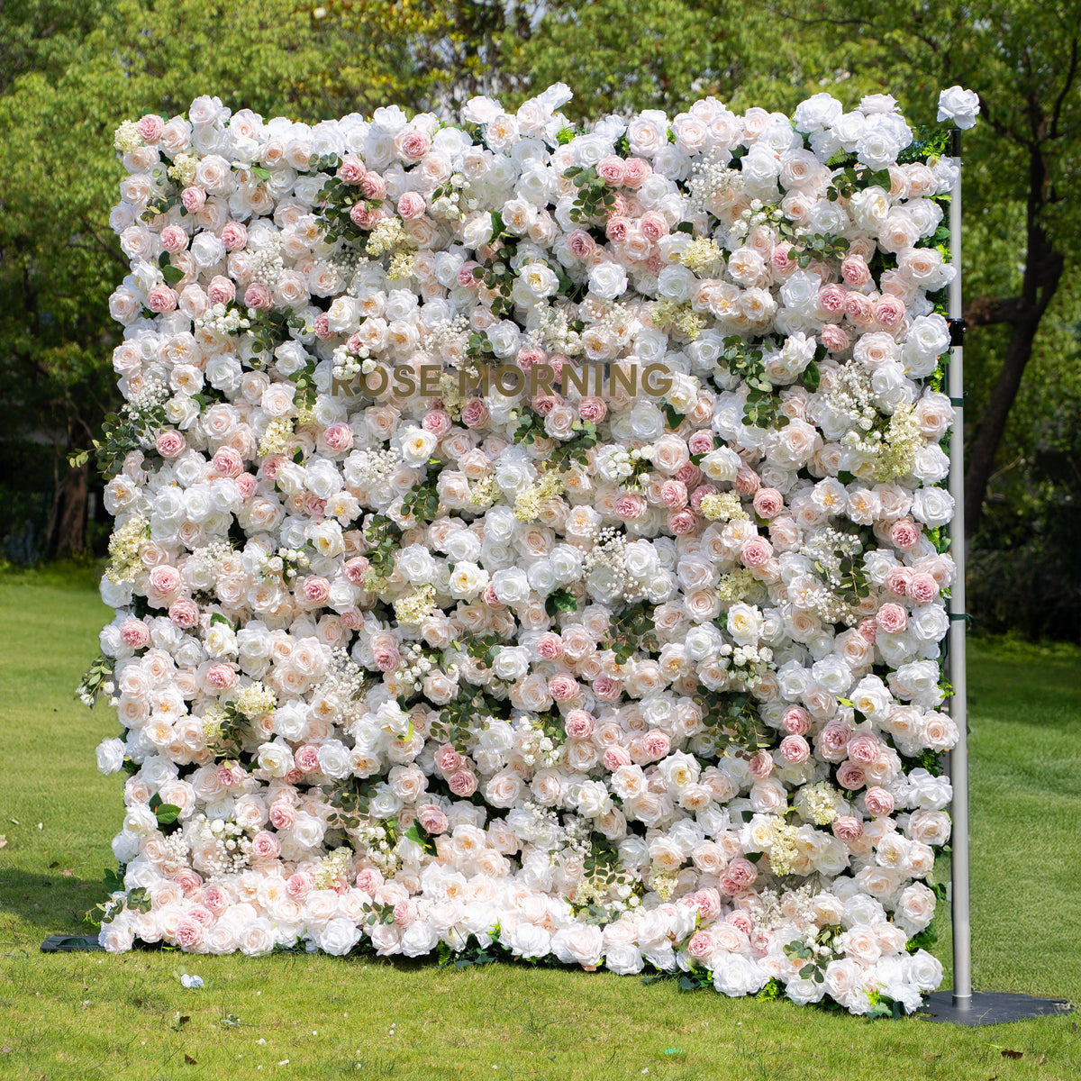 Elia | 5D Event-Ready Artificial Floral Wall Backdrop, Zip-Up Fabric 8ft*8ft | Shipping Included