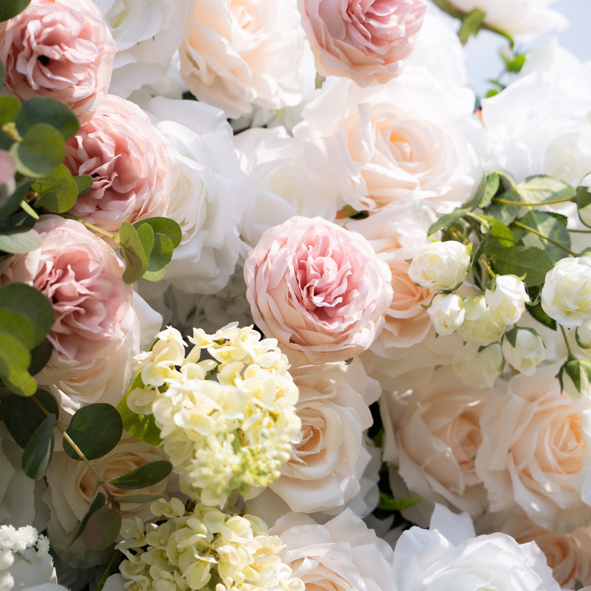 Elia | 5D Event-Ready Artificial Floral Wall Backdrop, Zip-Up Fabric 8ft*8ft | Shipping Included