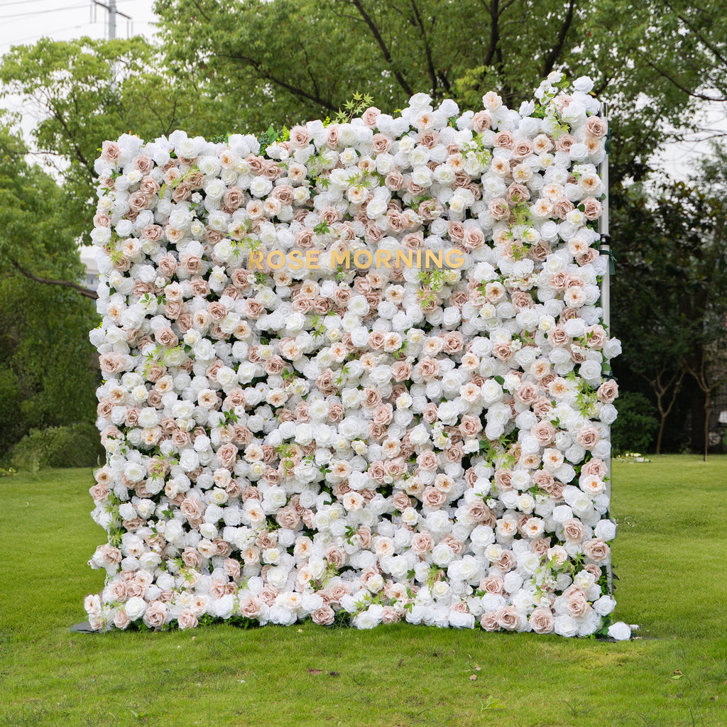Ema - Autumn Fall | 5D Fabric Zip Up Flower Wall 8ft x 8ft for Wedding Party Backdrop | Shipping Included