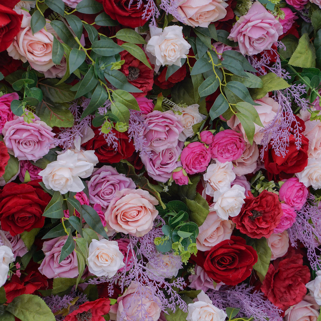 The flower walls are made of artificial flowers in various colors, layered at different levels to create a lush, elegant and natural look. The exclusive zipper design and roll-up design make it easy to install and remove.Rose Morning