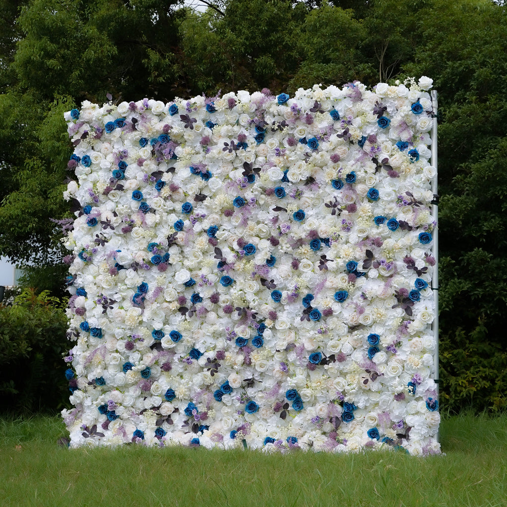 Erin: 3D Fabric Artificial Flower Wall Rolling Up Curtain Flower Wall R795 - 8ft*8ft Rose Morning