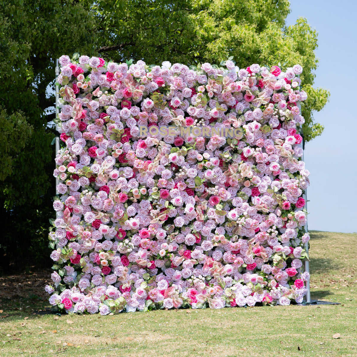 Eugenia | 5D Event-Ready Artificial Floral Wall Backdrop, Zip-Up Fabric 8ft*8ft | Shipping Included