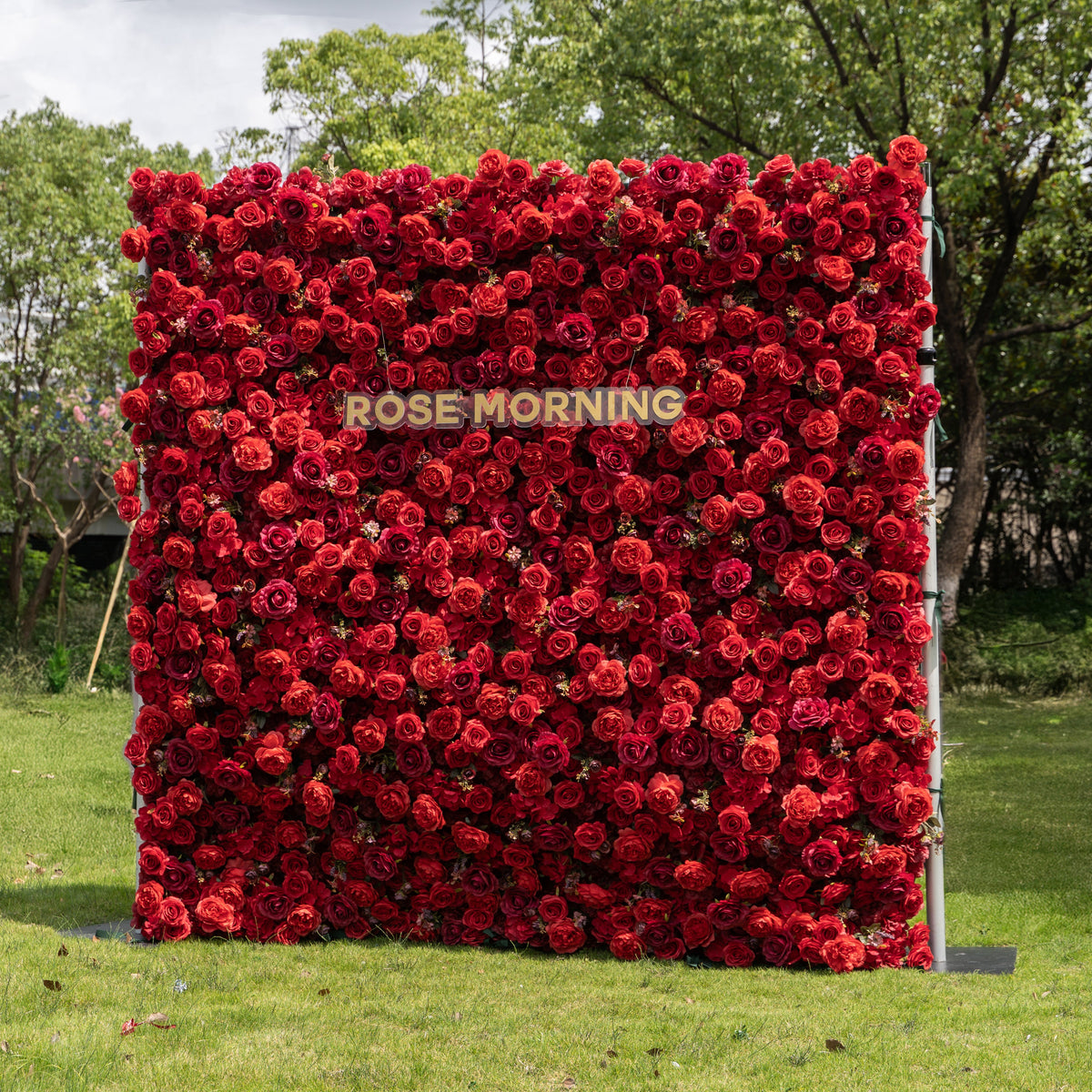 Feliz | 4D Event-Ready Artificial Floral Wall Backdrop, Zip-Up Fabric 8ft*8ft | Shipping Included