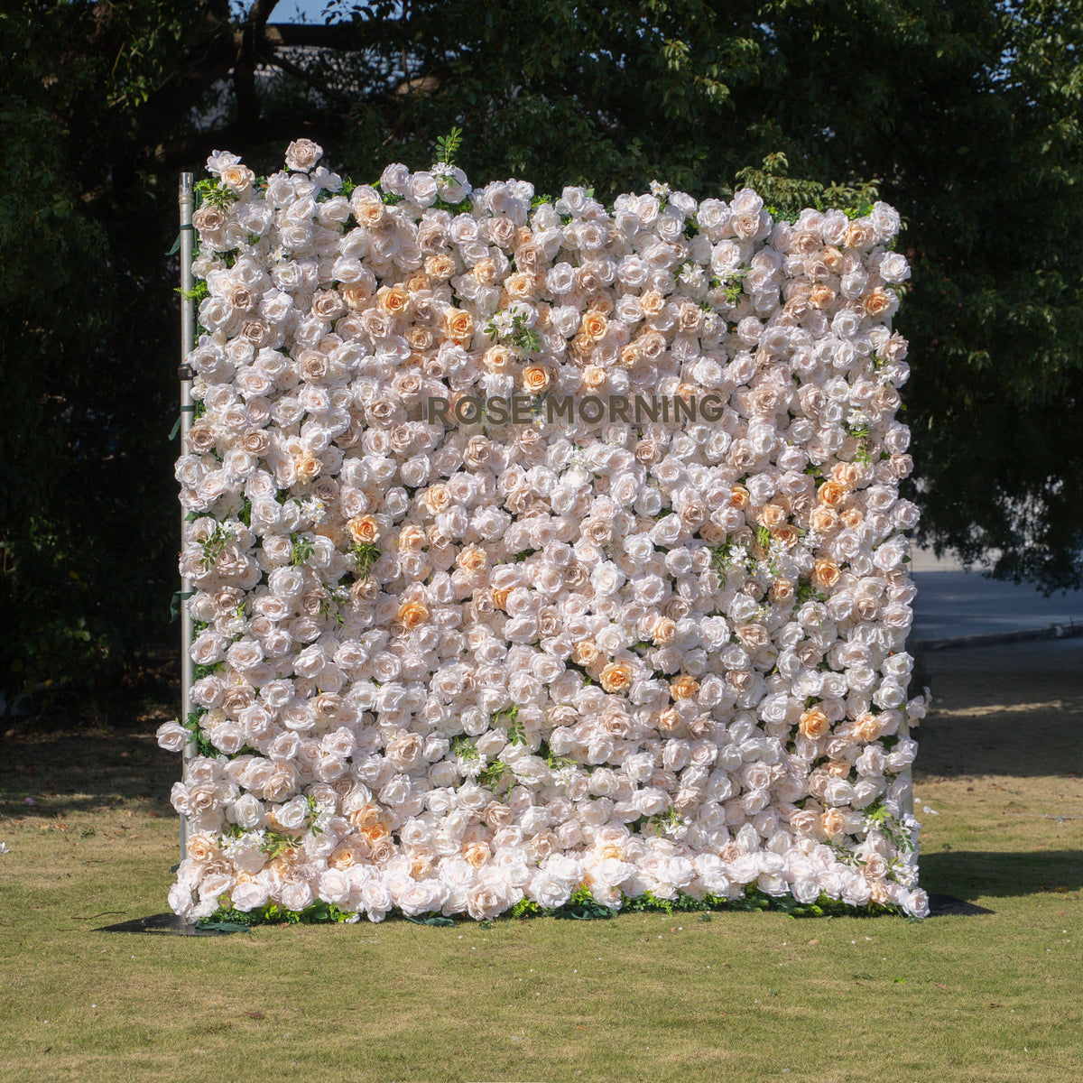 Frangipani | 5D Event-Ready Artificial Floral Wall Backdrop, Roll-Up Fabric | Shipping Included